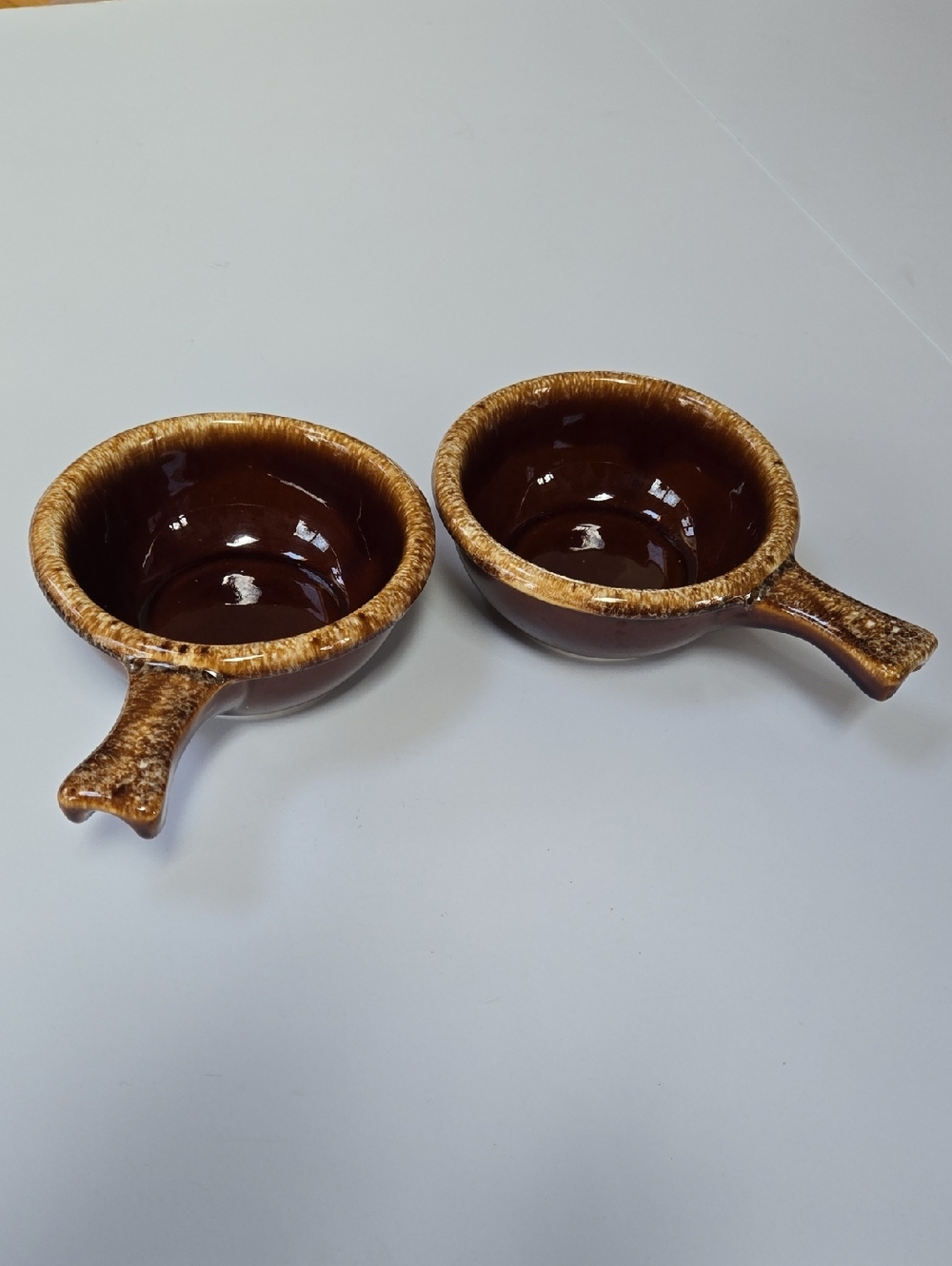 Hull Pottery Brown Drip Glaze Set Of 2 Crooksville Ohio 5½ Inch